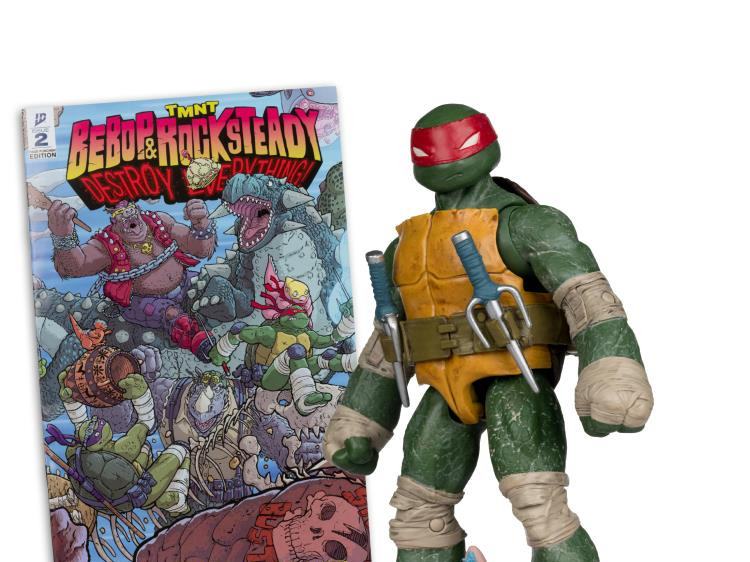 TEENAGE MUTANT NINJA TURLES 5IN FIGURE WITH COMIC WV2 RAPHAEL McFARLANE TOYS 25