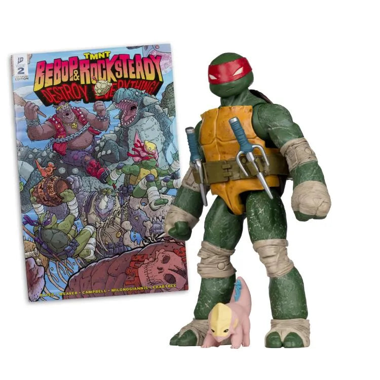TEENAGE MUTANT NINJA TURLES 5IN FIGURE WITH COMIC WV2 RAPHAEL McFARLANE TOYS 25