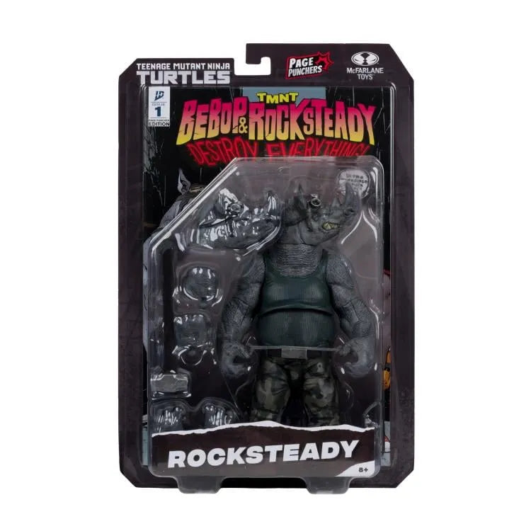 TEENAGE MUTANT NINJA TURLES 5IN FIGURE WITH COMIC WV2 ROCKSTEADY McFARLANE TOYS 25