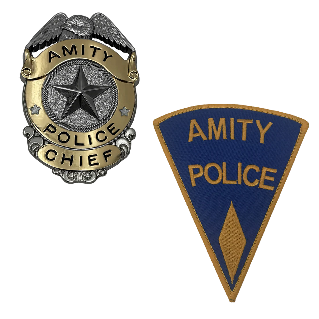 JAWS AMITY ISLAND POLICE CHIEF BADGE/PATCH LTD ED PROP REPLICA FACTORY ENT