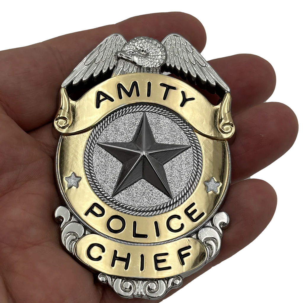 JAWS AMITY ISLAND POLICE CHIEF BADGE/PATCH LTD ED PROP REPLICA FACTORY ENT