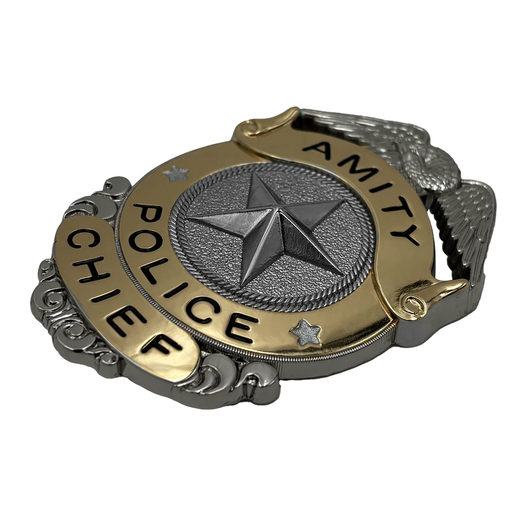 JAWS AMITY ISLAND POLICE CHIEF BADGE/PATCH LTD ED PROP REPLICA FACTORY ENT
