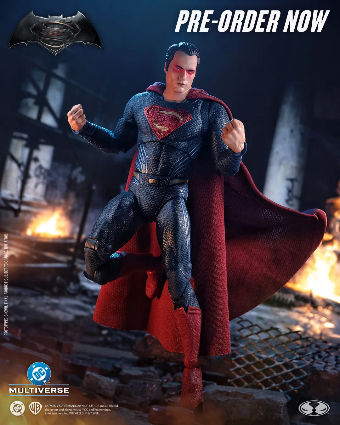 DC THEATRICAL 7INCH SUPERMAN HEAT VISION BVS 2016 ACTION FIGURE McFARLANE TOYS 25
