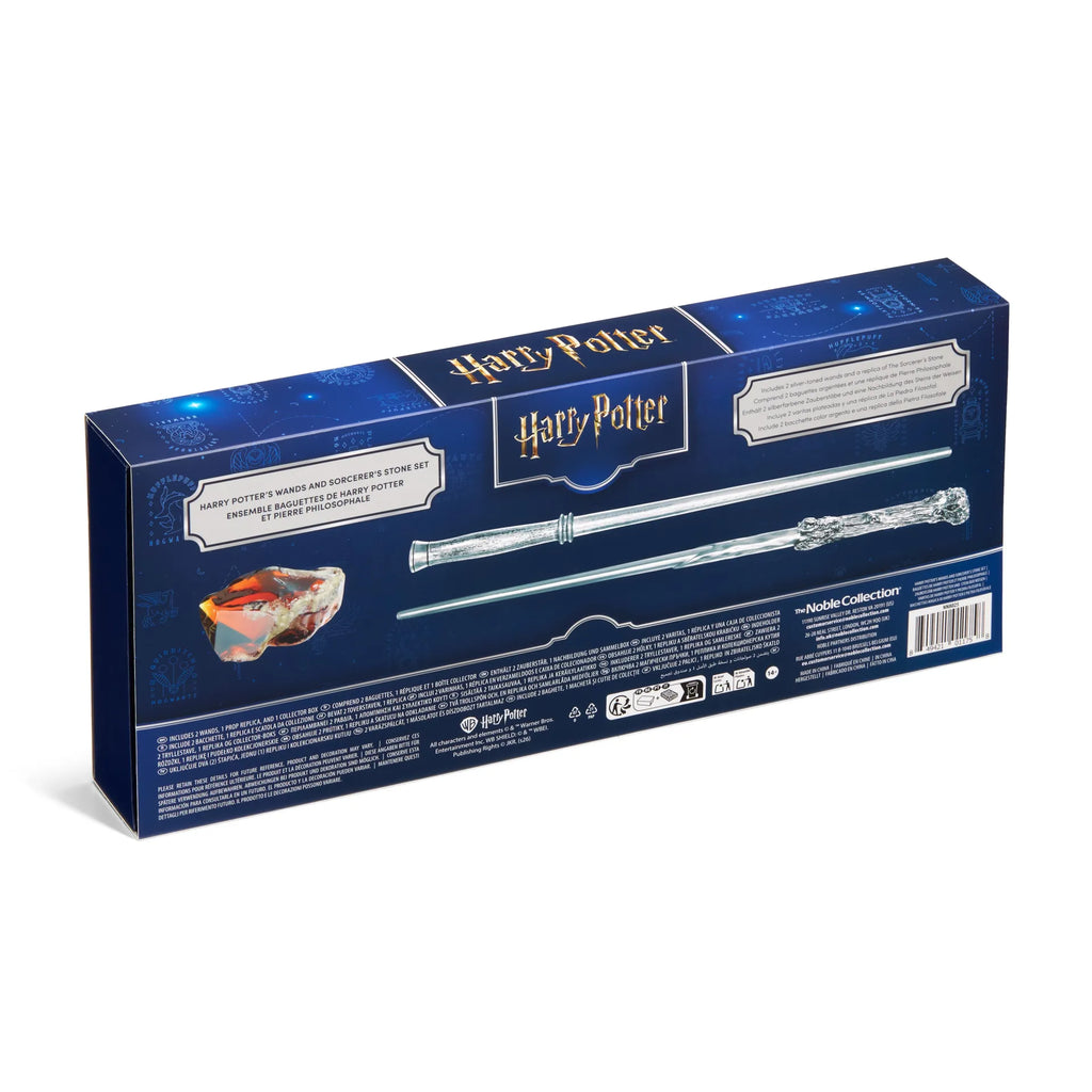 HARRY POTTER 25TH ANNIVERSARY WANDS AND SORCERER'S STONE SET NOBLE COLLECTIONS