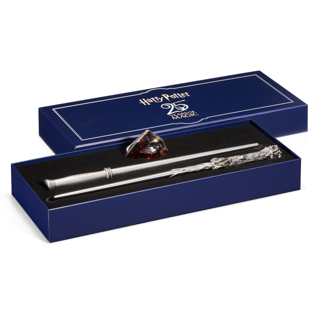 HARRY POTTER 25TH ANNIVERSARY WANDS AND SORCERER'S STONE SET NOBLE COLLECTIONS