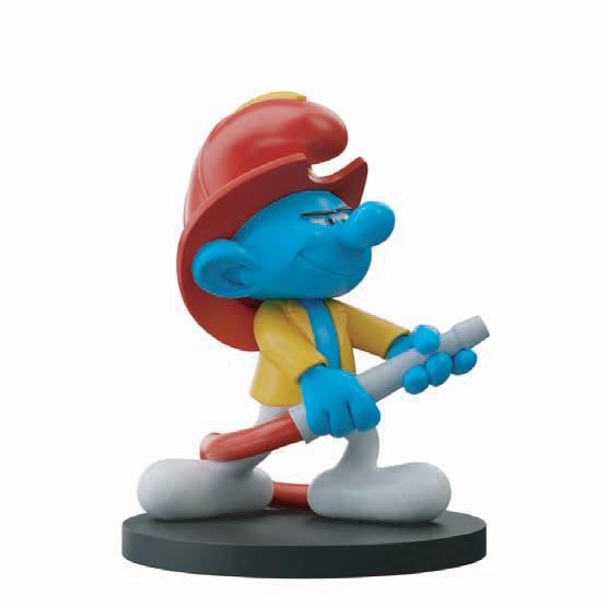 SMURFS FIREMAN RESIN FIGURE PUPPY