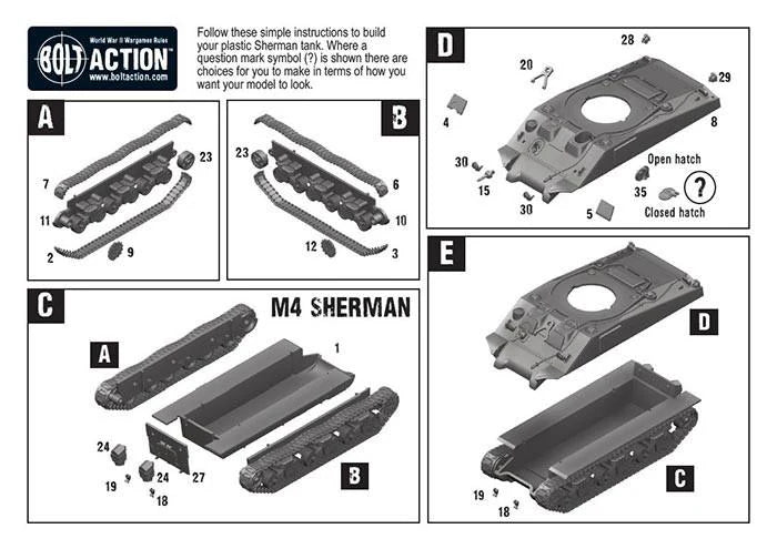 BOLT ACTION SHERMAN M4 WARLORD GAMES