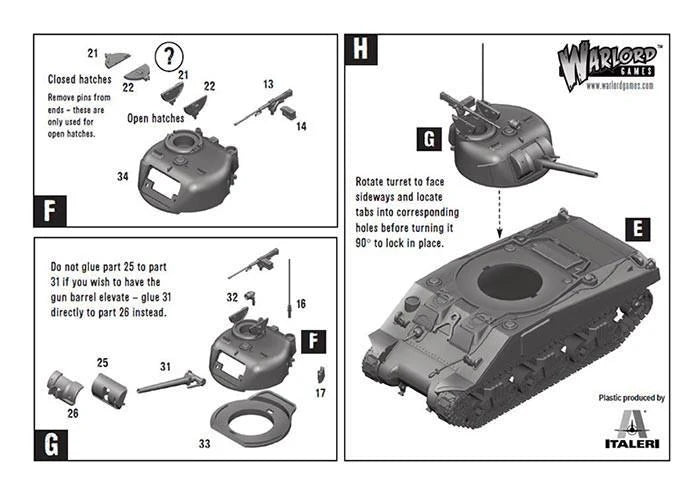 BOLT ACTION SHERMAN M4 WARLORD GAMES