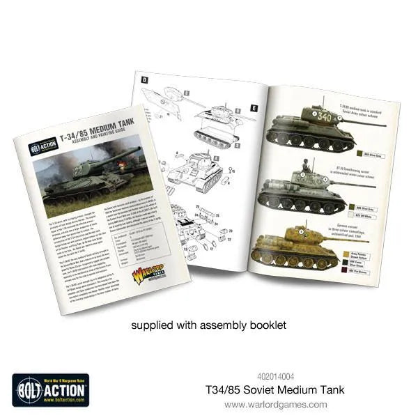 BOLT ACTION T34/85 MEDIUM TANK WARLORD GAMES