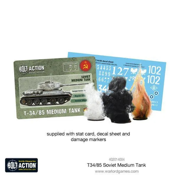 BOLT ACTION T34/85 MEDIUM TANK WARLORD GAMES