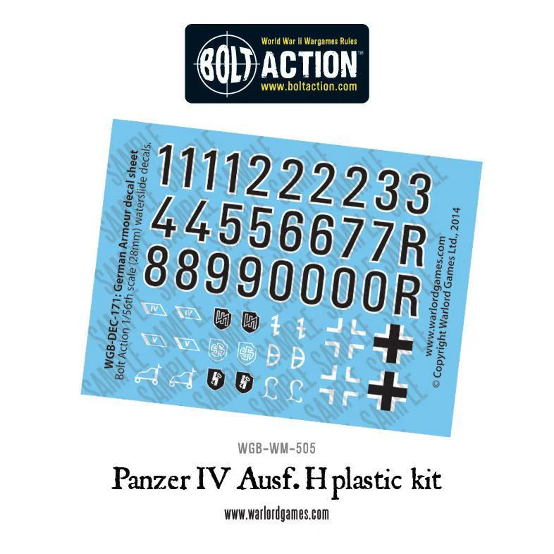 BOLT ACTION PANZER IV AUSF F1/G/H MEDIUM TANK WARLORD GAMES