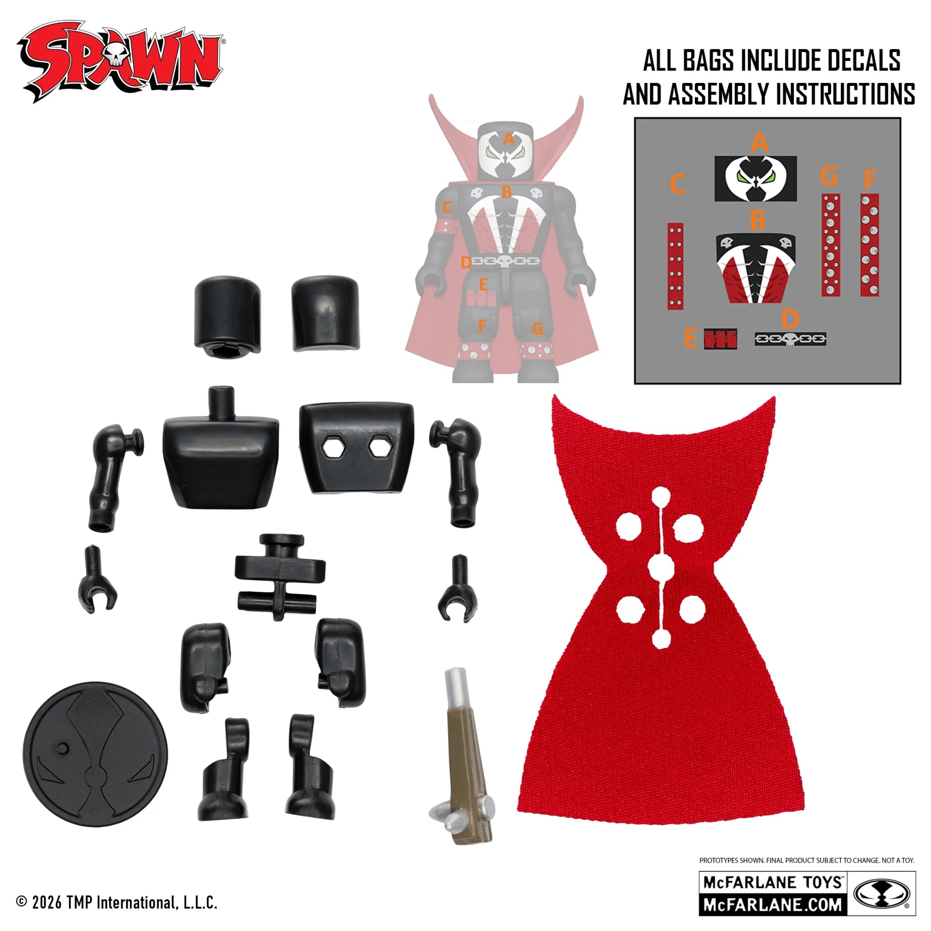 SPAWN CONSTRUCT-A-FIGURE BLIND BAG S1 DISPLAY (36) McFARLANE TOYS 25
