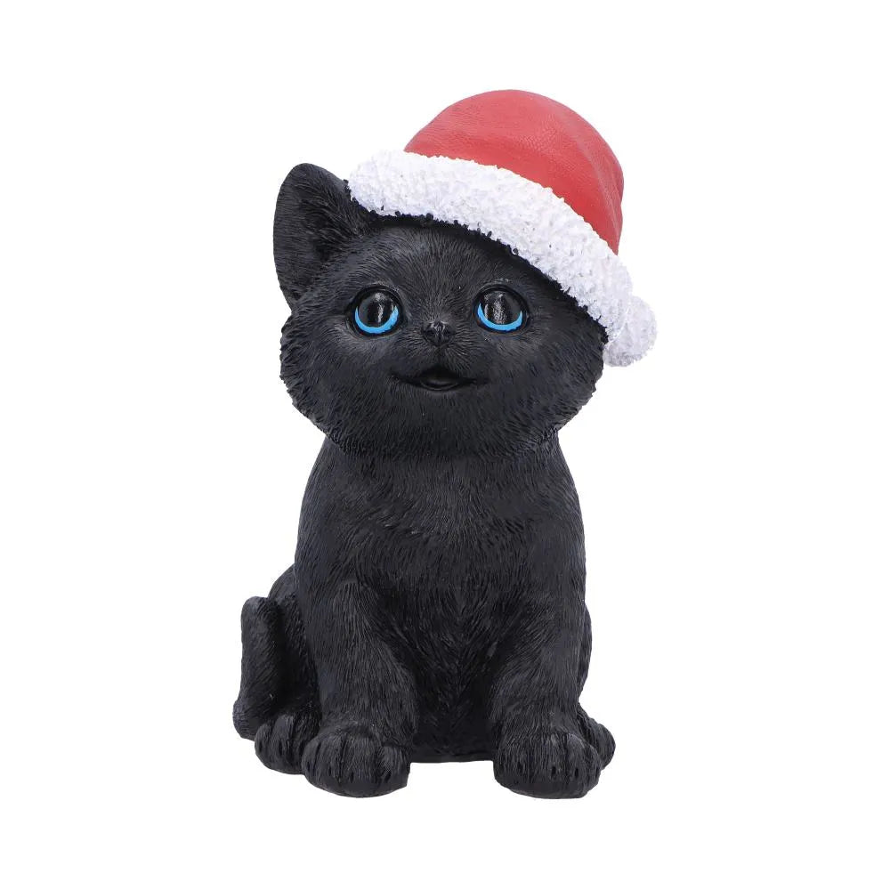 BLACK CAT WITH SANTA HAT FIGURE NEMESIS NOW