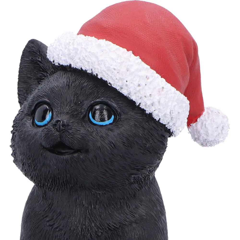BLACK CAT WITH SANTA HAT FIGURE NEMESIS NOW