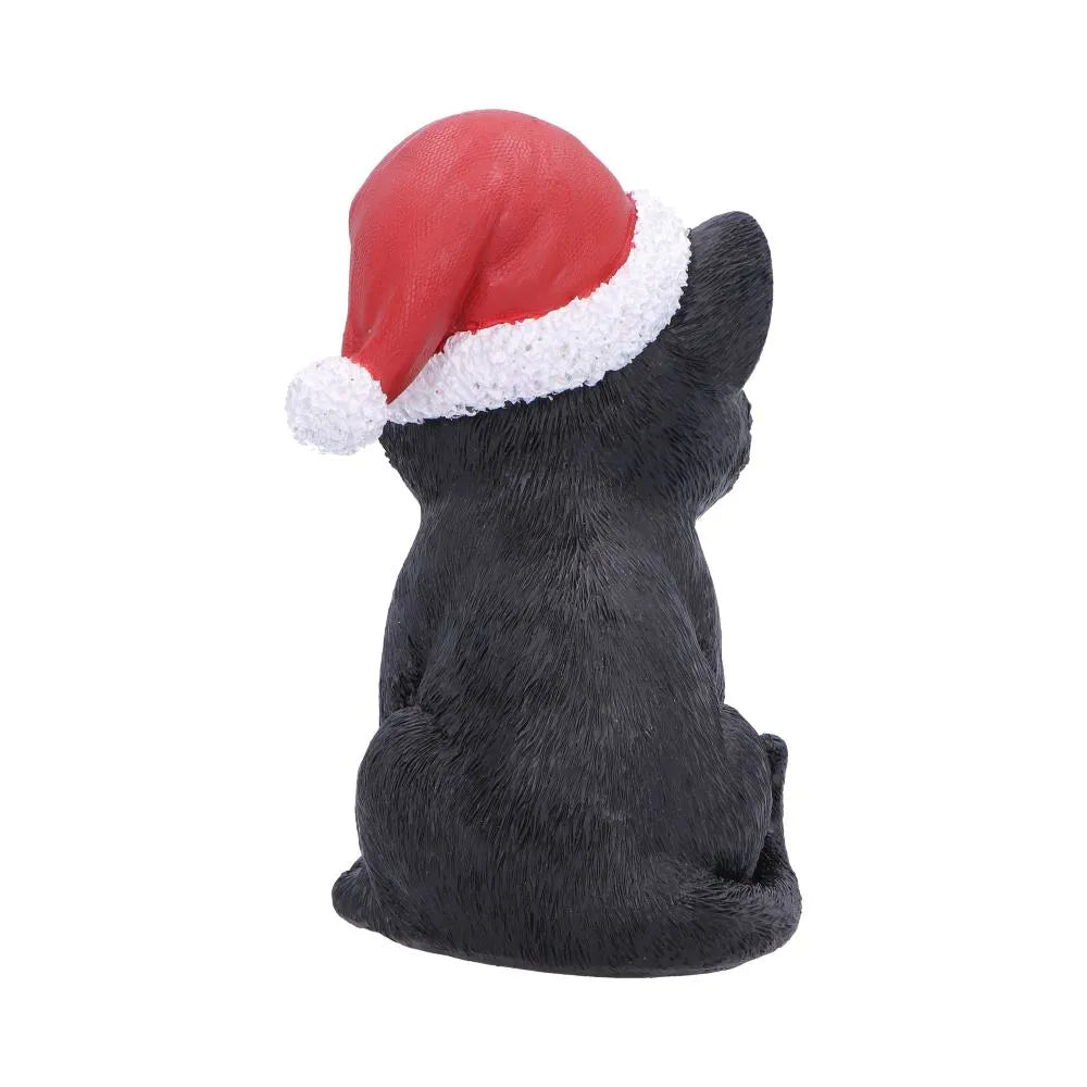 BLACK CAT WITH SANTA HAT FIGURE NEMESIS NOW