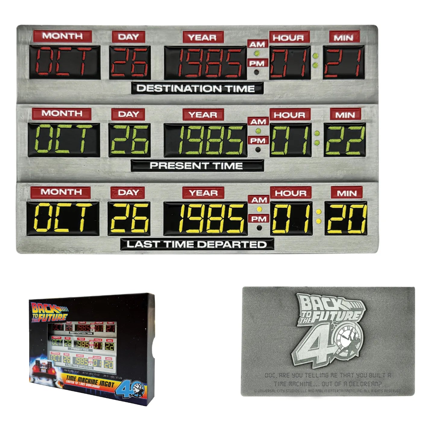 BACK TO THE FUTURE TIME CIRCUIT LIMTED EDITION METAL INGOT FANATTIK