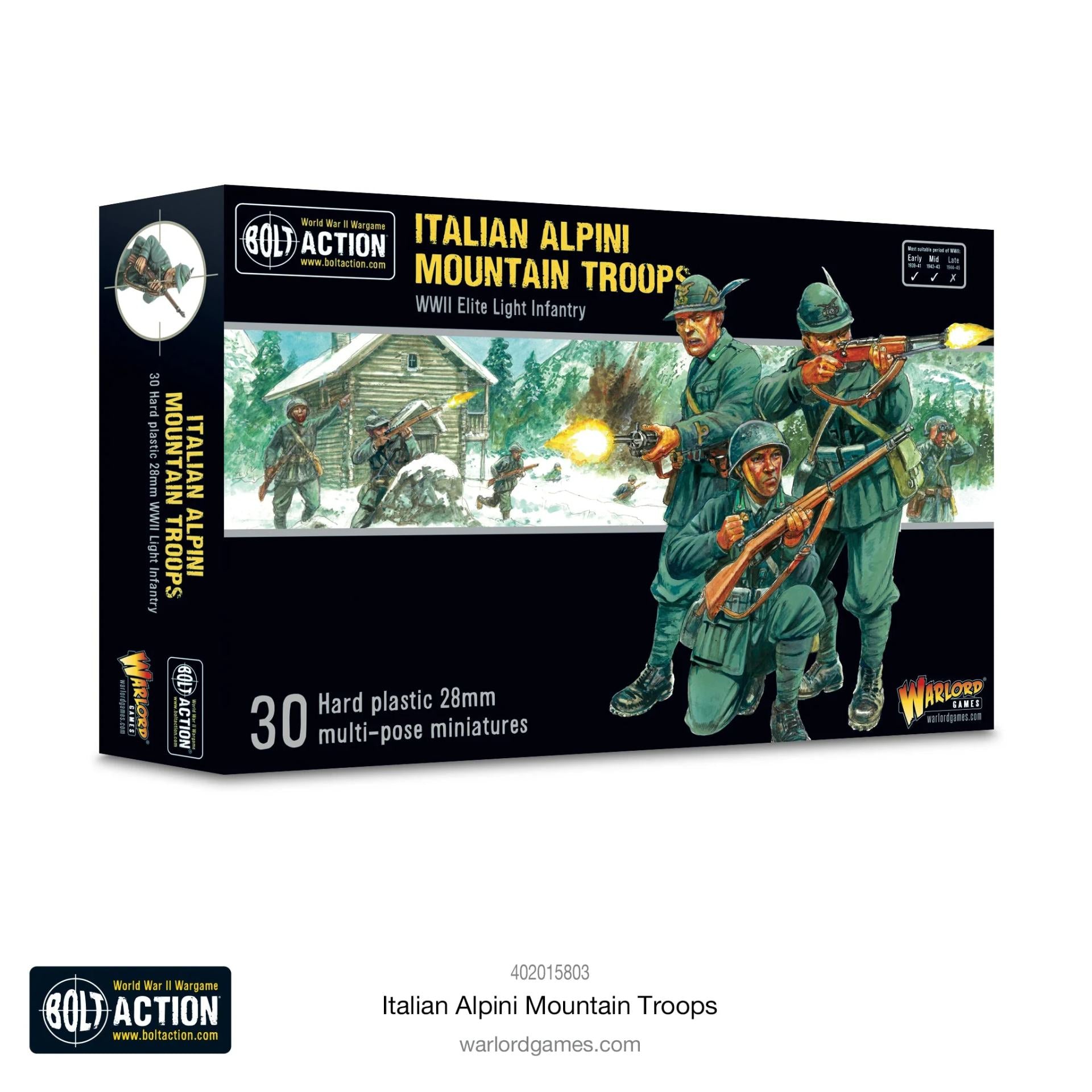 BOLT ACTION ALPINI MOUNTAIN TROOPS PLASTIC BOX SET WARLORD GAMES