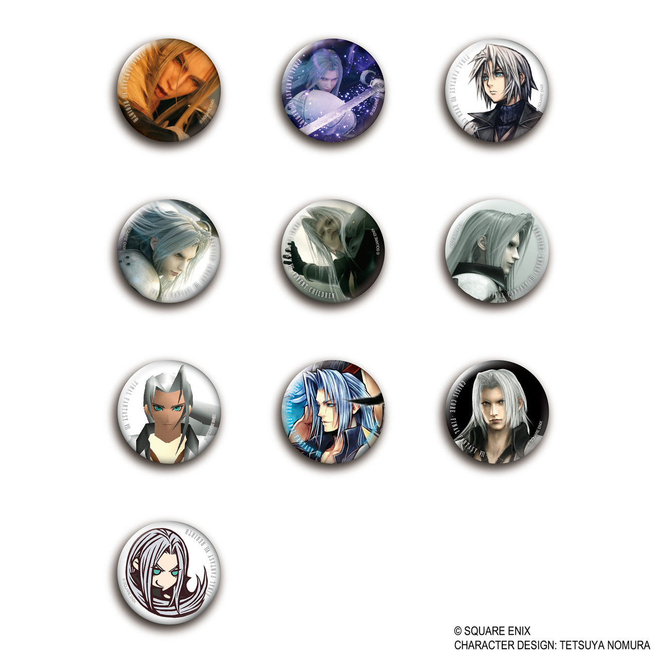 FINAL FANTASY VII Pin Badge Collection SEPHIROTH Vol. 2 display