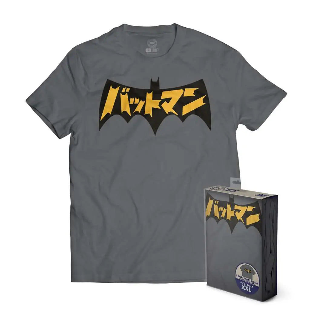T/S DC BATMAN JAPANESE LOGO GREY S SD TOYS