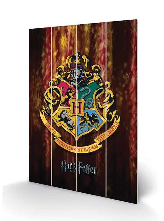 HARRY POTTER HOGWARTS CREST WOOD PRINT PYRAMID INTERNATIONAL