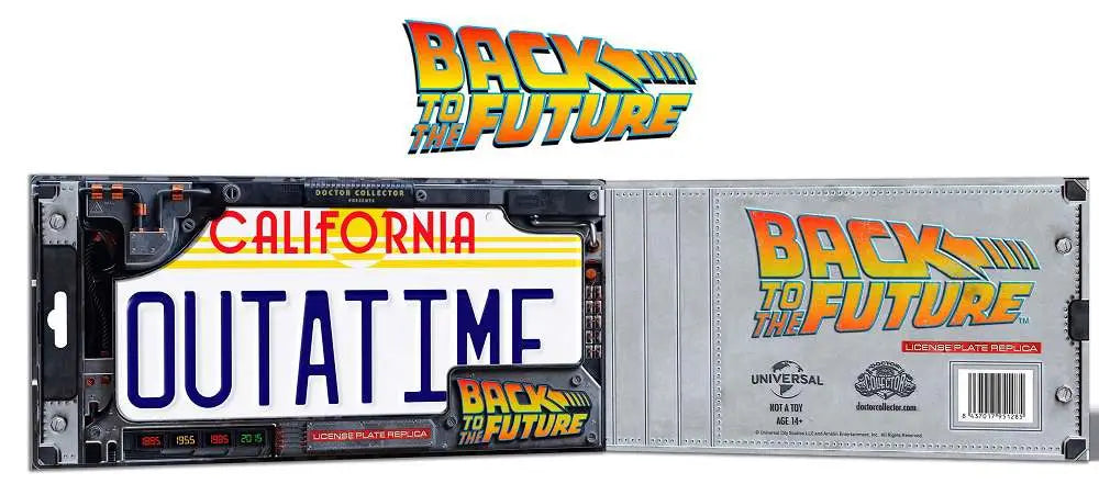 BTTF OUTATIME LICENCE PLATE DOCTOR COLLECTOR