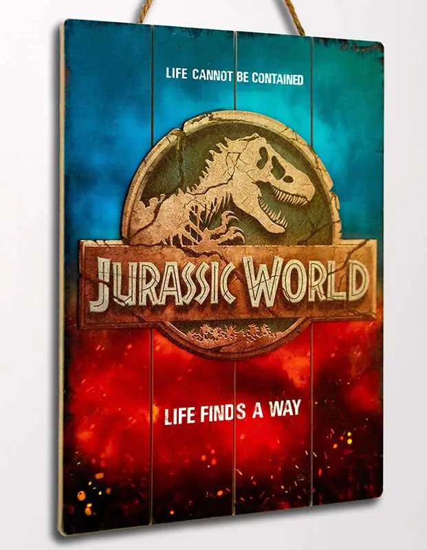 JURASSIC WORLD LOGO WOODEN POSTER DOCTOR COLLECTOR