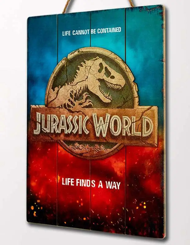 JURASSIC WORLD LOGO WOODEN POSTER DOCTOR COLLECTOR