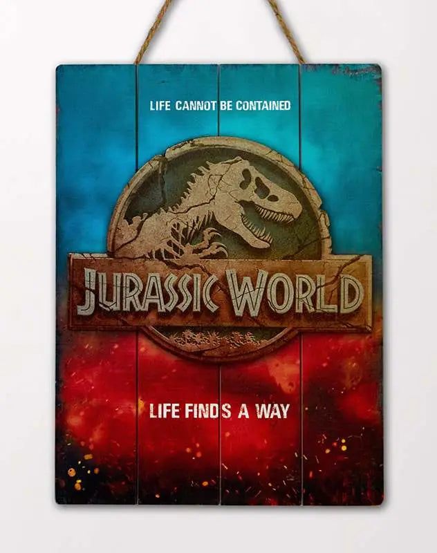 JURASSIC WORLD LOGO WOODEN POSTER DOCTOR COLLECTOR