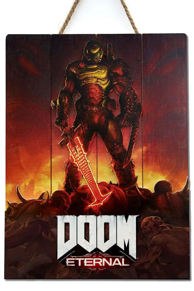 DOOM ETERNAL WOODEN POSTER DOCTOR COLLECTOR
