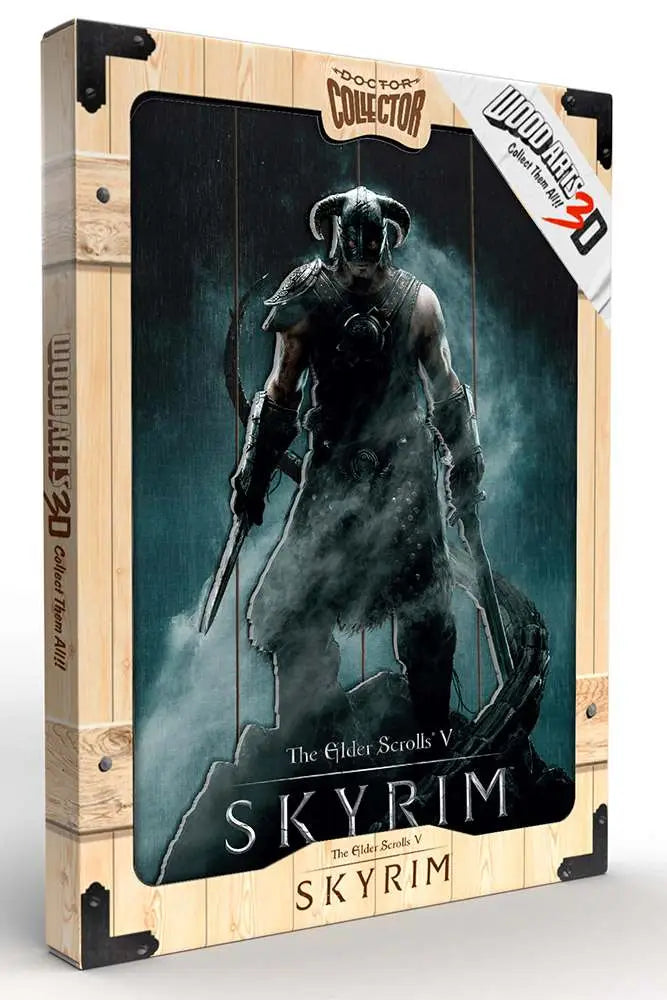 SKYRIM DRAGONBORN WOODEN POSTER DOCTOR COLLECTOR