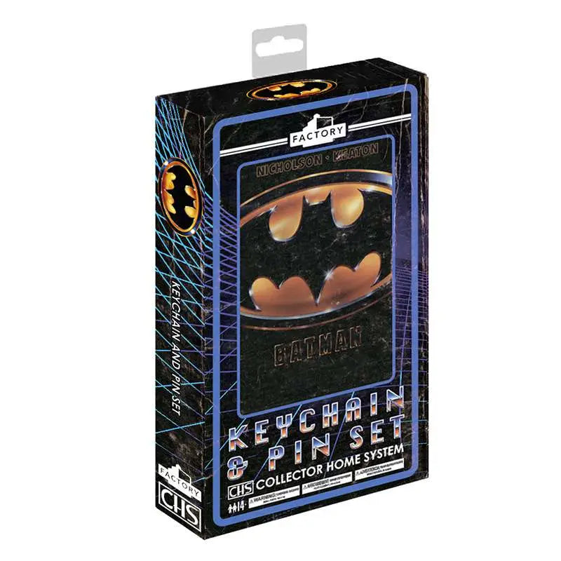 BATMAN 1989 CHS KEYCHAIN+PIN SET FACTORY ENT