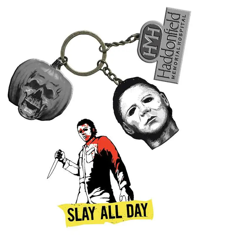 HALLOWEEN 2 CHS KEYCHAIN+PIN SET FACTORY ENT