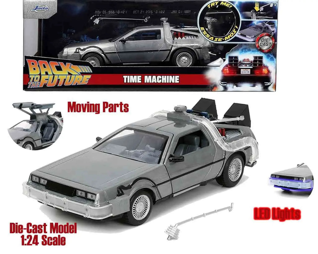 Back To The Future Part 1 1982 De Lorean DMC 12 1 24 Die Cast Model With Lights Jada Toys