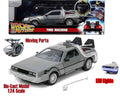 Back To The Future Part 1 1982 De Lorean DMC 12 1 24 Die Cast Model With Lights Jada Toys