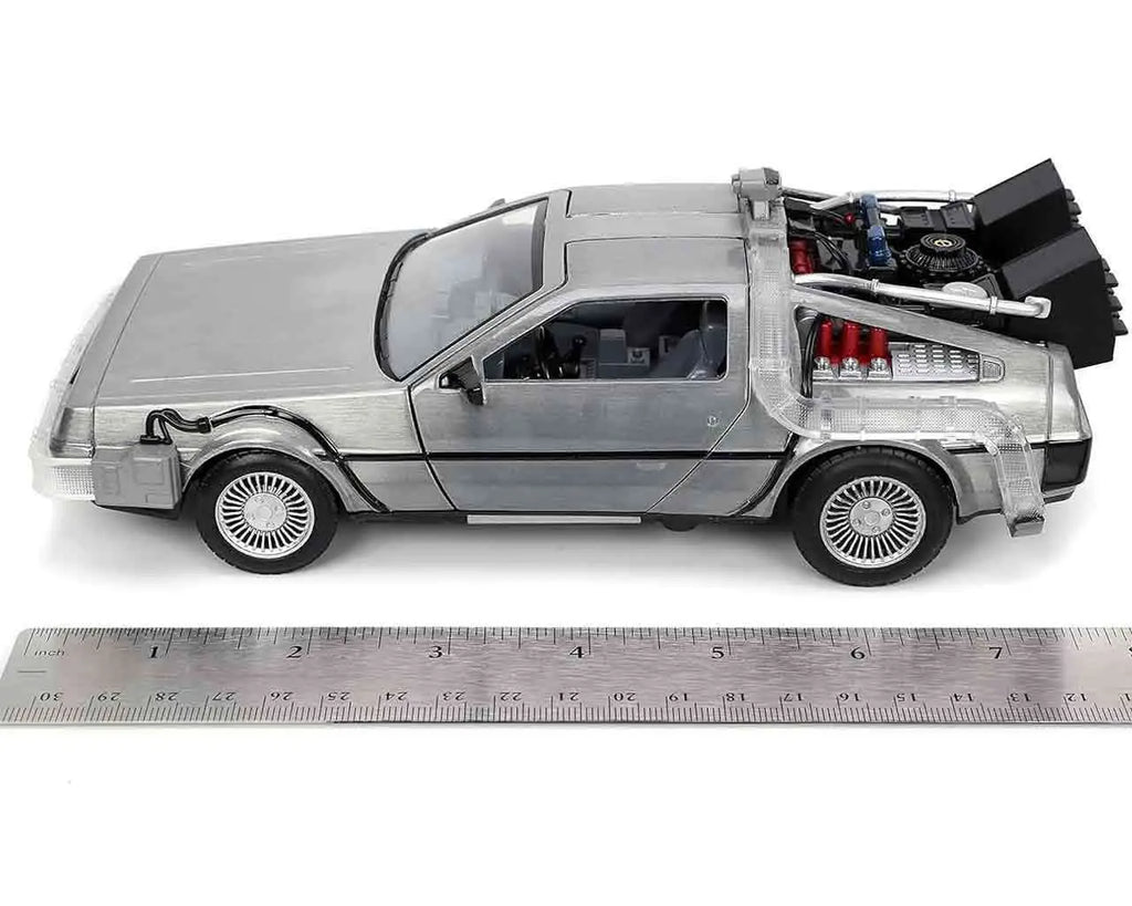 Back To The Future Part 1 1982 De Lorean DMC 12 1 24 Die Cast Model With Lights Jada Toys