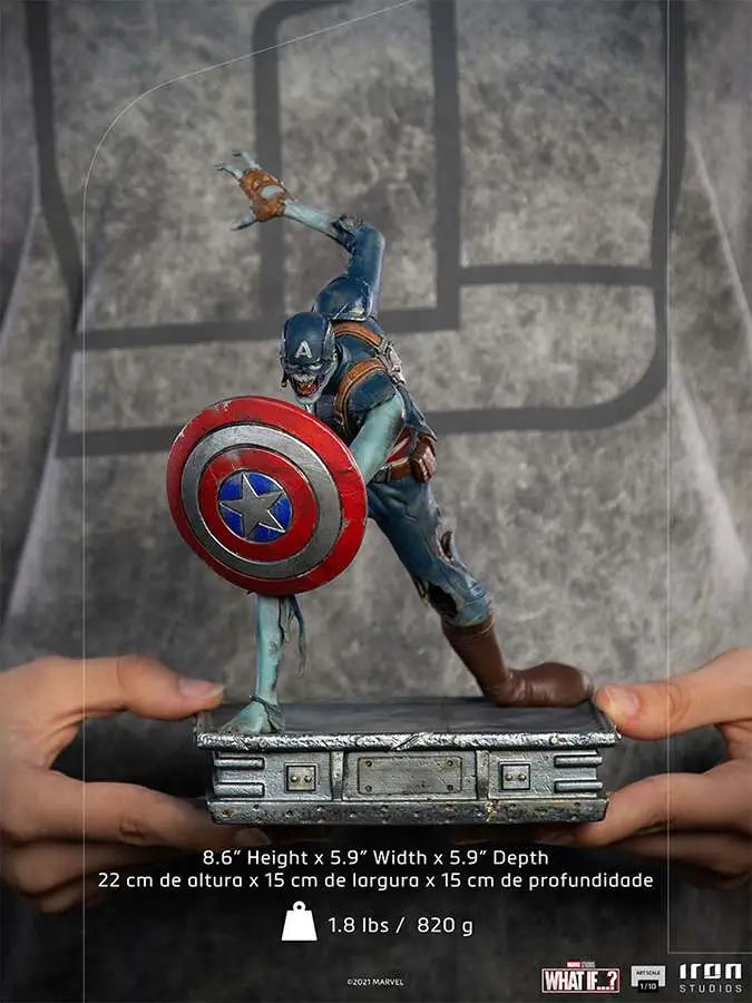 WHAT IF ZOMBIE CAPT AMERICA 1/10 ART ST IRON STUDIOS