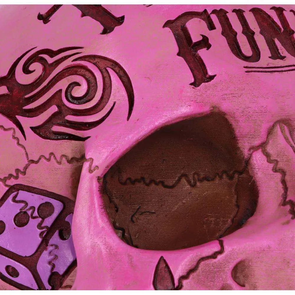 PINK TATTOO SKULL MONEY BOX NEMESIS NOW