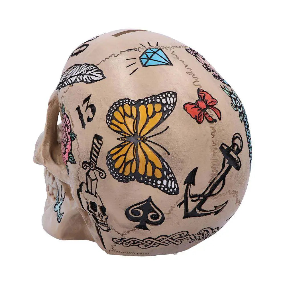 BONE TATTOO SKULL MONEY BOX NEMESIS NOW