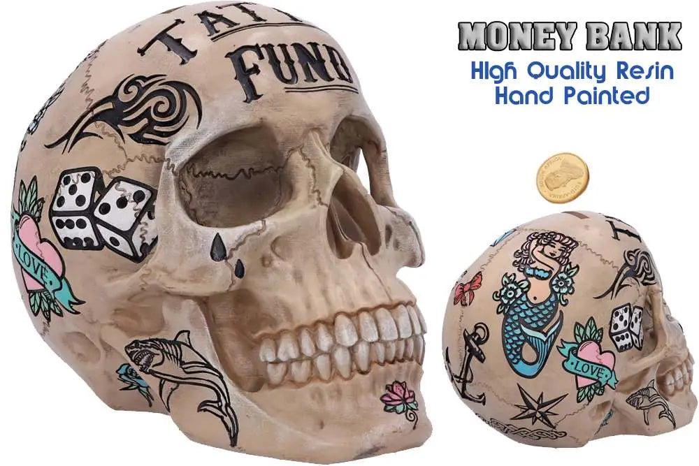 BONE TATTOO SKULL MONEY BOX NEMESIS NOW
