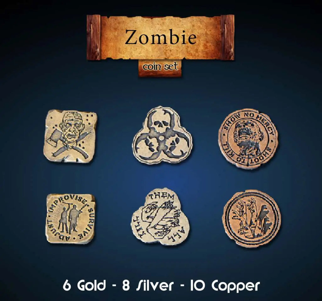 ZOMBIE METAL COINS SET 24 DM VAULT