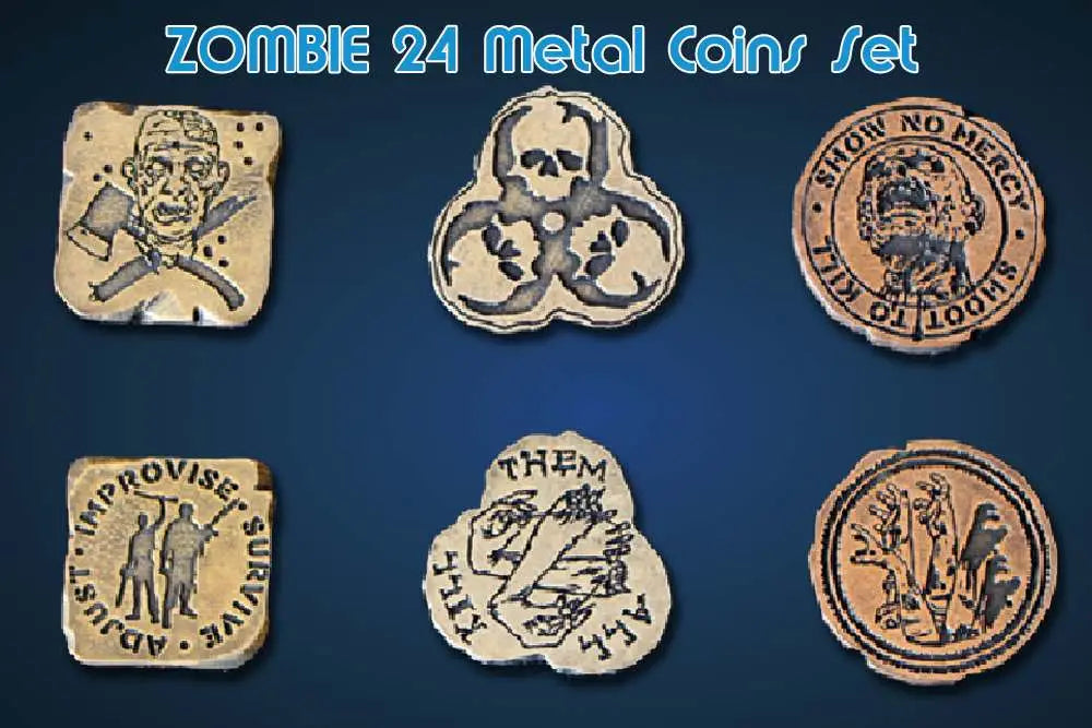 ZOMBIE METAL COINS SET 24 DM VAULT