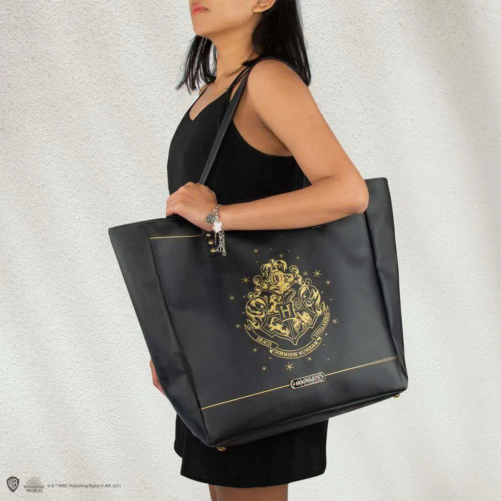 HP HOGWARTS BLACK PU LEATHER HANDBAG CINEREPLICAS