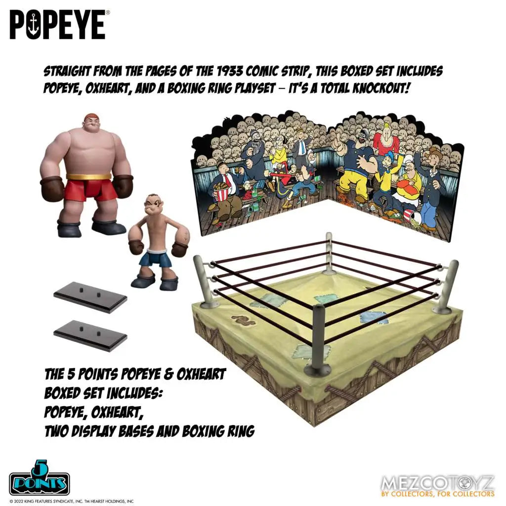 5 POINTS POPEYE & OXHEART BOX SET MEZCO TOYS