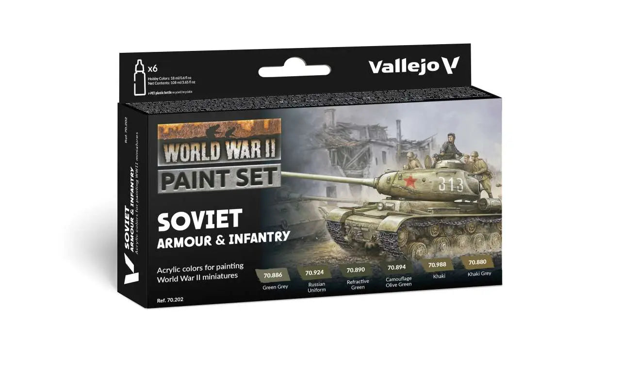 SOVIET ARMOUR INFANTRY COLOR SET 70202 VALLEJO