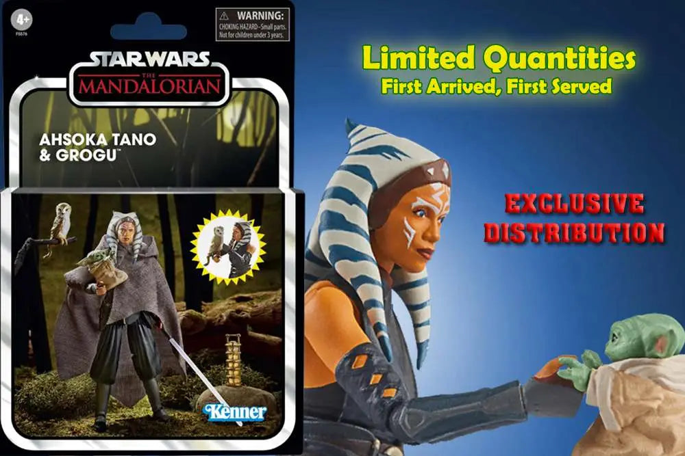 SW VINTAGE AHSOKA TANO & GROGU LTD ED AF HASBRO