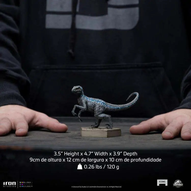 JW ICONS VELOCIRAPTOR BLUE STATUE IRON STUDIOS