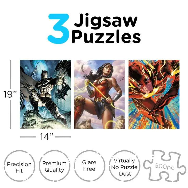 DC COMICS HEROES 500PCS PUZZLE SET (3) AQUARIUS ENT