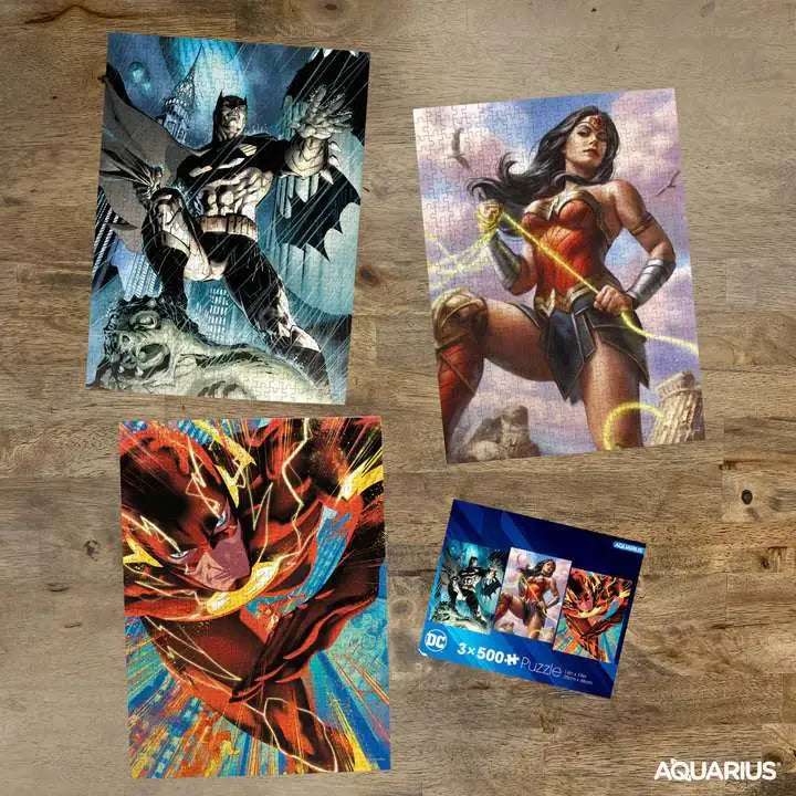 DC COMICS HEROES 500PCS PUZZLE SET (3) AQUARIUS ENT