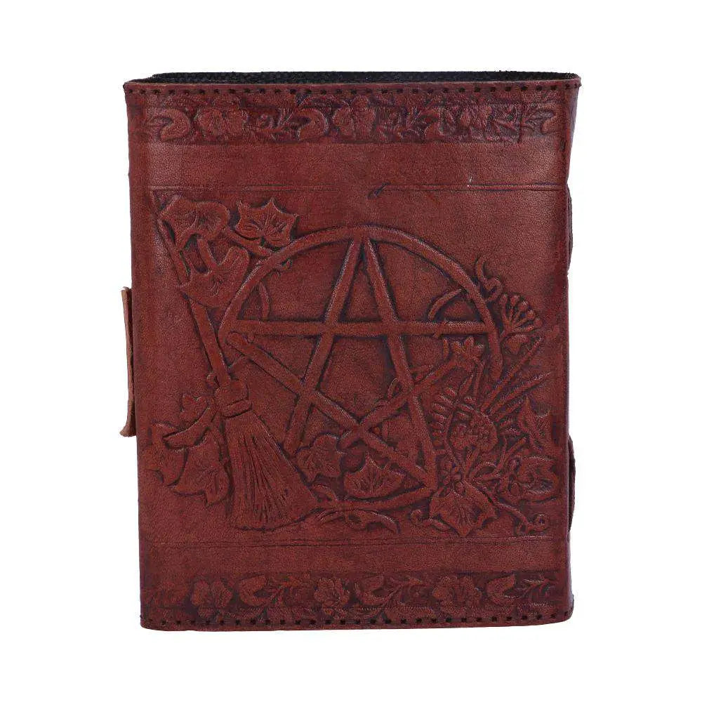 LEATHER DIARY EMBOSSED PENT/BROOM & LOCK NEMESIS NOW