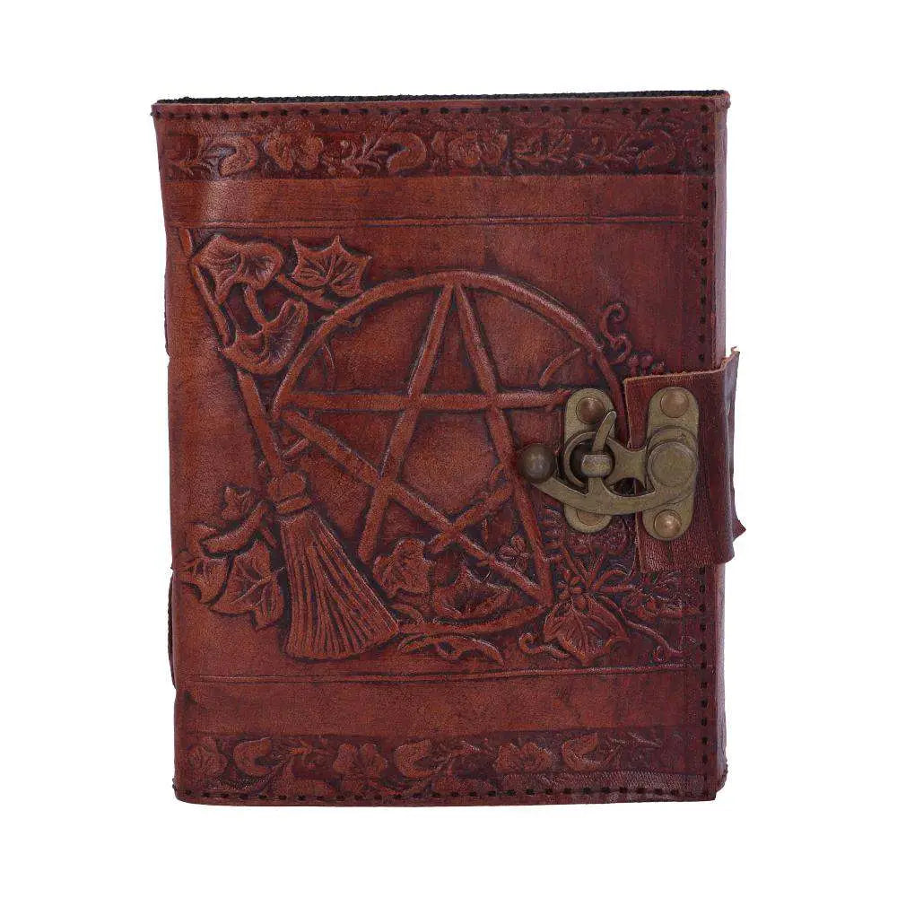 LEATHER DIARY EMBOSSED PENT/BROOM & LOCK NEMESIS NOW